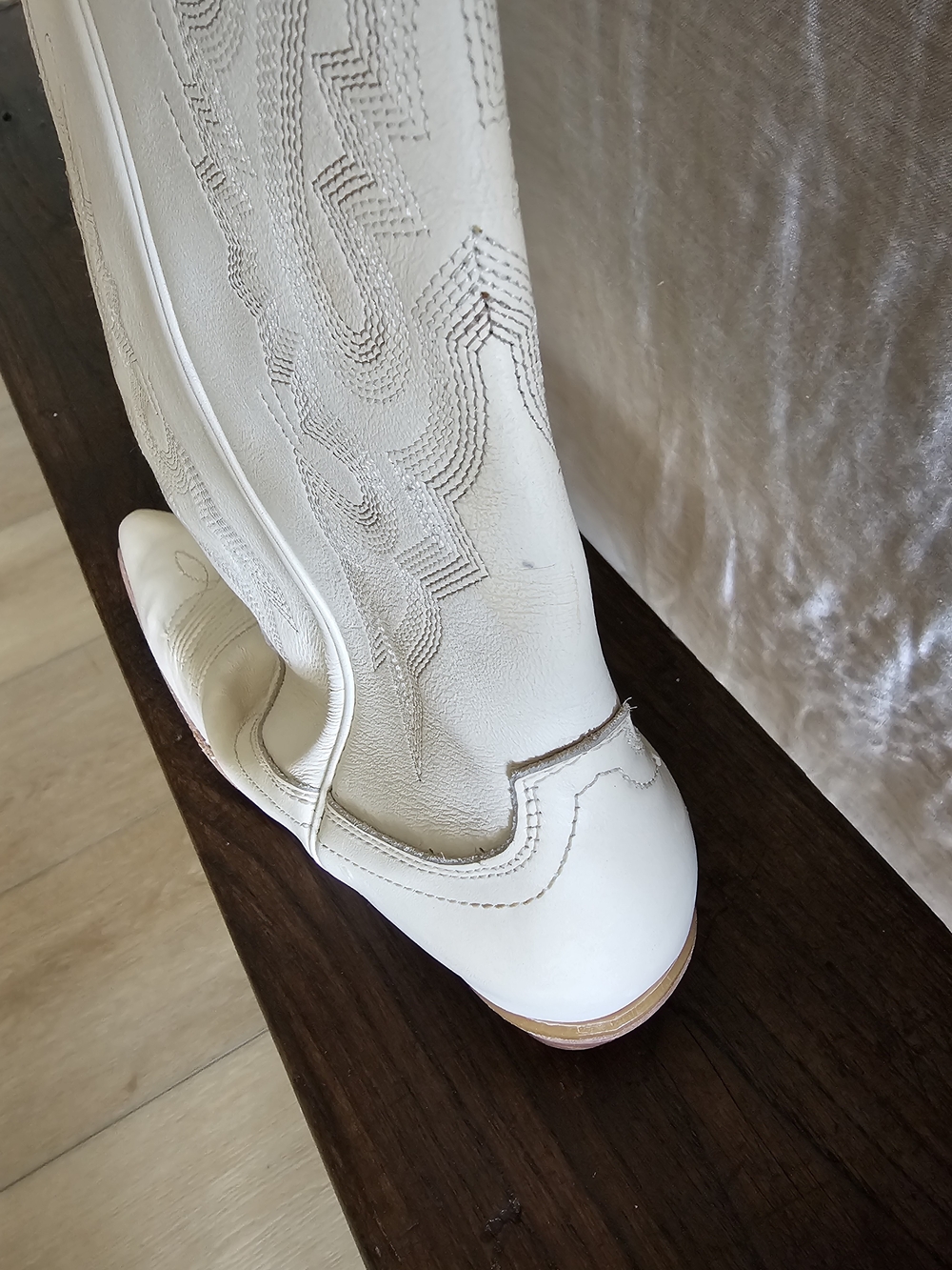 Excellent Freebird Woodland Ivory Cream White Embroidered Western Cowboy Boots 8 - Picture 6 of 7
